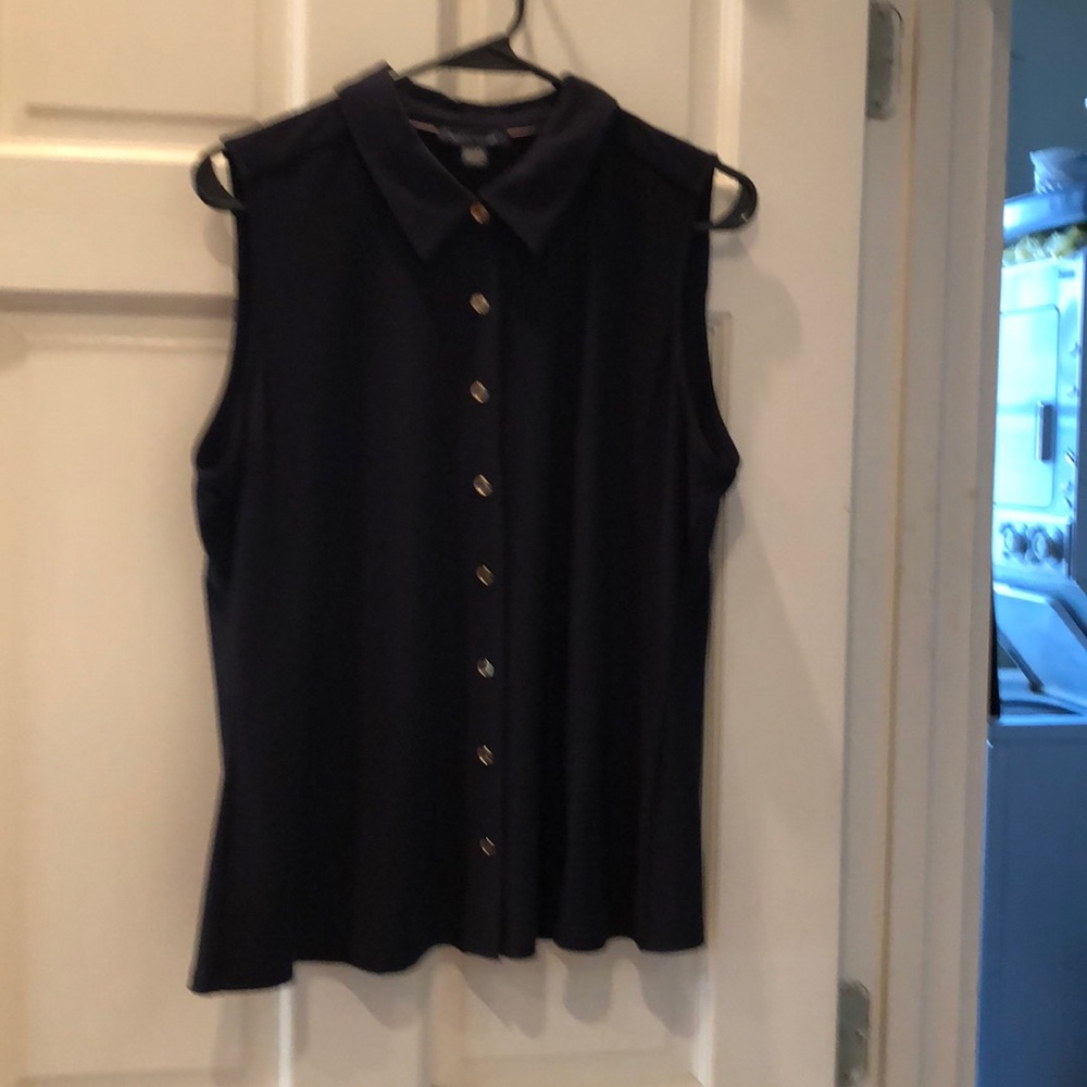 Tommy Hilfiger Blue sleeveless dress shirt